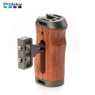 Universal DSLR Camera Cage Side Handle for Sony/Canon/Nikon Camera Wooden Mini Handgrip 1/4 Screws