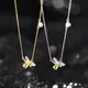 Fashion 925 Sterling Silver Small Bee Zircon Necklace Charm Animal Pendant Cute Clavicle Chains Fine