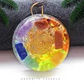 Orgonite 7 Chakra Energy Pendant Necklace Rainbow Crystal Stones Yoga Healing Meditation Necklaces