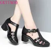 GKTINOO Echtes Leder Schuhe Gladiator Sandalen Für Frauen Große Größe Nicht-slip High Heel Sandalen Sommer Damen Schuhe