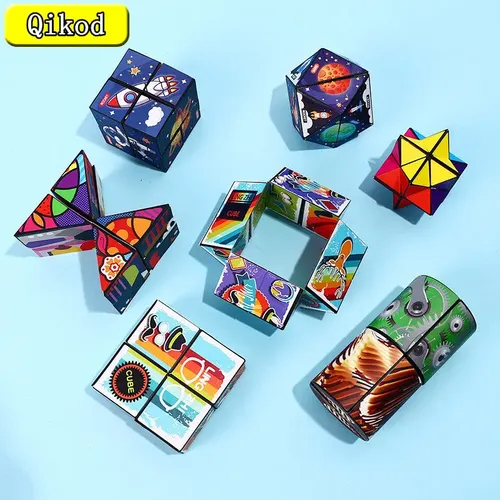 3D Geometrische Cubic Spielzeug Reversible Kunststoff Puzzle Cube Spiel Vielzahl Puzzle Cube