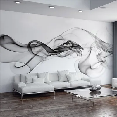 Individuelle Anpassung Moderne Abstrakte Kunst Tapete 3D Stereo Schwarz Und Weiß Rauch Wandbild Büro Wohnzimmer Wohnkultur 3 D Image