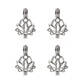 5 stücke Silber farbe Lotus Blume Perle Perlen Käfig Charms Medaillon Ätherisches Öl Diffusor