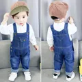 IENENS Toddler Infant Boys Long Pants Denim Overalls Dungarees Kids Baby Boy Jeans Jumpsuit Clothes
