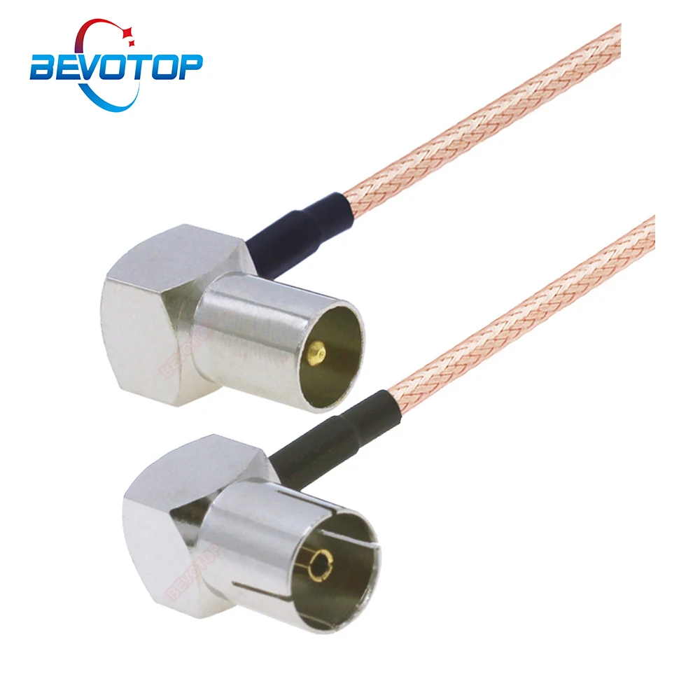 RG179 Kabel 75 Ohm TV-Stecker 90 ° zum TV Female 90er ° Rechtwinkliger Stecker RG-179 Pigtail TV Antennenkabel Jumper TV Antenne RF Koaxialkabel