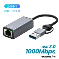 1000 MBit/s kabel gebundene Netzwerk karte 2-in-1 USB 3 0 Typ C zu RJ45 Netzwerk karte LAN Ethernet