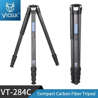 VICELK 158cm Carbon Fiber Tripod 29mm Tube Professional Ultra Stable&Lightweight Travel Tripod for DSLR Camera,Load 20kg,VT-284C