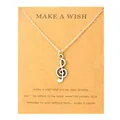 Music Note Treble Clef Necklace Cancer Ribbon Butterfly Pendants Necklaces Angel Wings Women Men