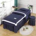 Simple Style Beauty Salon 4pcs Bedding Sets Massage Tuina Spa Use Duvet Cover Bed Skirt Sets King