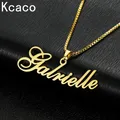 Custom Box Chain Name Necklace Personalized Gold Plated Letter Nameplate Pendant Necklaces for Women