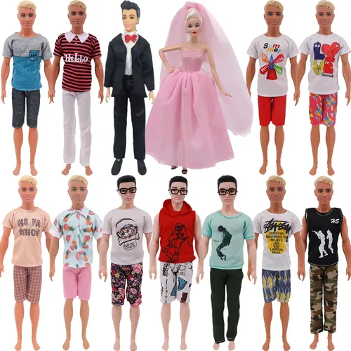 2 Pcs Prince Ken Puppe Kleidung Mode Anzug Kühlen Outfit Ken Puppen Für Barbies Junge kinder Urlaub