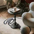 Nordic Iron Small Round Table Retro Living Room Coffee Table Creative Mobile Sofa Bedside Mini Table