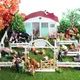 Oenux Neue Farm Haus Modell Action-figuren Farmer Kuh Henne Schwein Geflügel Tiere Set Figurine