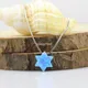 (1pc/lot)OP06 Light Blue Star Opal Necklace 10mm David Star Necklace 925 sterling silver david of