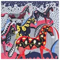 POBING Silk Scarf Women Large Shawls Patchwork Horse Print Stoles Square Bandana Luxury Kerchief