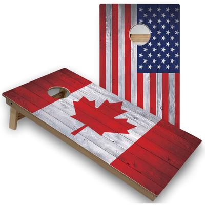 Canada & USA Flag Outdoor Cornhole Set