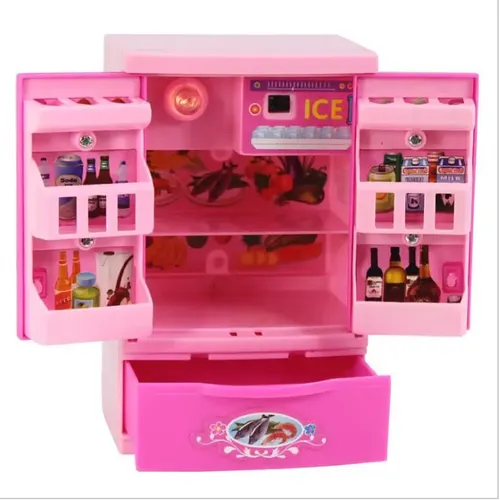 Mode mini zubehör kühlschrank für barbie puppe traum haus Möbel küche Kühlschrank Spielen Set 1/6