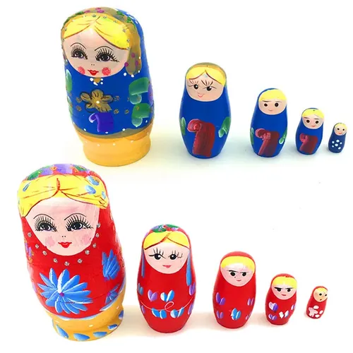 Exquisite 5 teile/satz Puppen Holz Russian Nesting Babuschka Matryoshka Hand Gemalt Geschenk Für