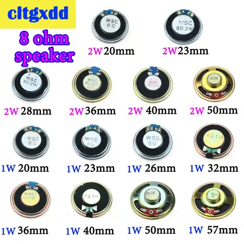 1W 2W 8R Akustische Lautsprecher 8 Ohm 1W 2W Lautsprecher Durchmesser 20 23 26 28 32 36 40 50 57 mm