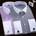 6XL Men's Shirt Long Sleeve Spring Summer Luxury Wrinkle Resistant Slim Solid stripes Comfortable