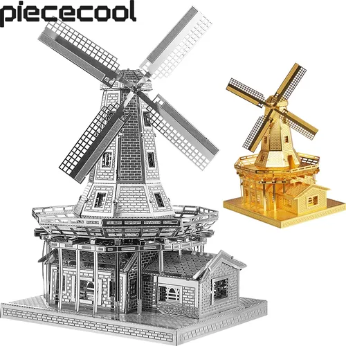 Piececool 3D Metall Puzzles DIY Dutch Windmühle Modell Kits für Jugendliche Hobby Spielzeug Große