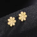 Skyrim Kpop Gänseblümchen Blume Ohr stecker Edelstahl Gold Farbe Ohr stecker für Frauen Mädchen