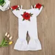 Mode Rose Stickerei Strampler Kinder Baby Mädchen Weg Von der schulter Blume Romper Overalls Hosen