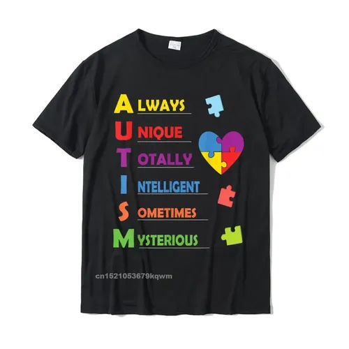 Autismus Awareness Autismus Abkürzung Und Puzzle Stück T-Shirt Baumwolle männer T Shirt Gedruckt Auf