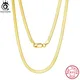 ORSA JEWELS Width 3mm 925 Silver Flat Snake Chain Necklace Italian Flexible Flat Herringbone Chain