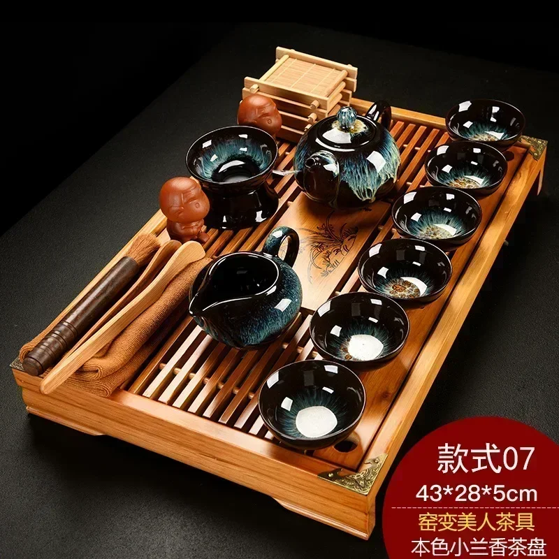 Lila Ton Chinesischen Tee Tasse Set Porzellan Vintage Einfache Kung Fu Luxus Tee-Set Sieb Juego De Te Haushalts Produkte DG50TS