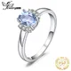 JewelryPalace Oval Natur Sky Blue Topaz 925 Sterling Silber Engagement Ring für Frau Edelstein Feine