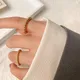 Ins Mode massiven Perlen Ring wasserdichten Schmuck Titan Stahl goldene Metallic Kugel täglichen