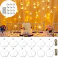 6/12 Pcs Transparent Glass Candle Holder with LED Candles Flower Hanging Ball Vase Glass Ball for