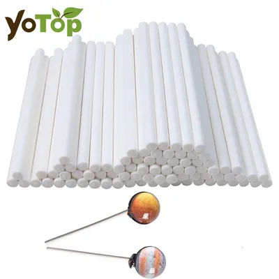 100Pcs Eco-friendly Solid Paper Lollipop Sticks Cake Pop Sucker Sticks For Chocolate Sugar Candy