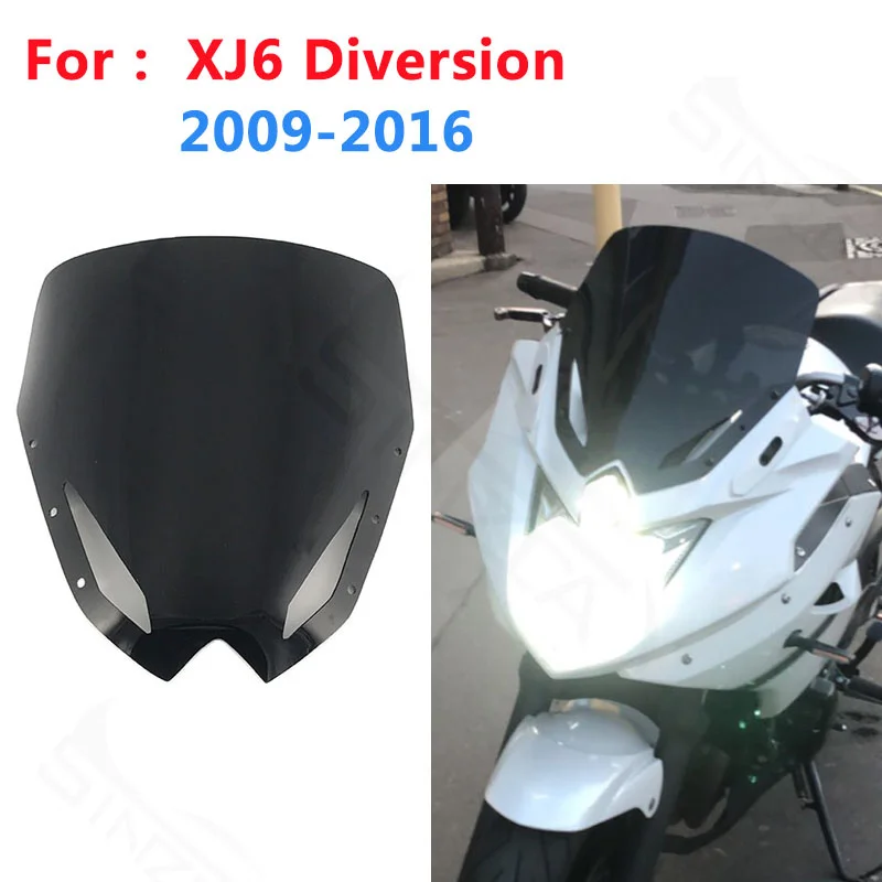 Für Yamaha XJ6D XJ6 XJ6 Diversion 2009–2016, Windschutzscheibe, Windabweiser, Frontglas, Schwarz, Transparent, Grau, 2010 2011 Image