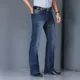 Denim Flared Jeans Men Boot Cut Denim Pants Comfortable Slightly Slim Classic Loose Casual Blue