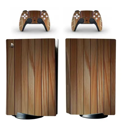 Holz Stil PS5 Standard Disc Edition Haut Aufkleber Aufkleber Abdeckung für PlayStation 5 Konsole & Image