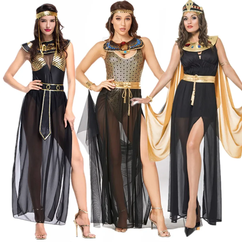 Halloween Kostüme alte Ägypten ägyptischen Pharao Cleopatra Königin Kostüm Cosplay Kleidung für Frauen Image