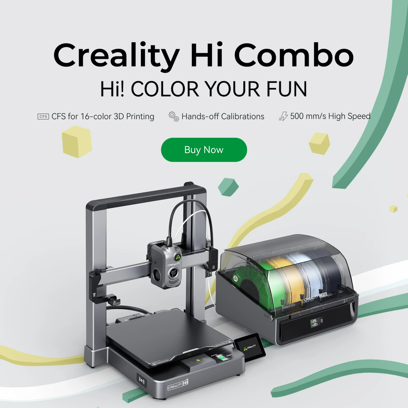 Creality Hi Combo 3D-Drucker, Neueste Mehrfarben-Drucktechnologie mit CFS-Farbfilamentsystem DIY Schnelle 3D-Drucker Image