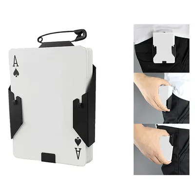 Manipulation Karten Clip Poker Halter Bühne Magie Tricks Schwarz Karte Gerät Magie Zubehör Für Image