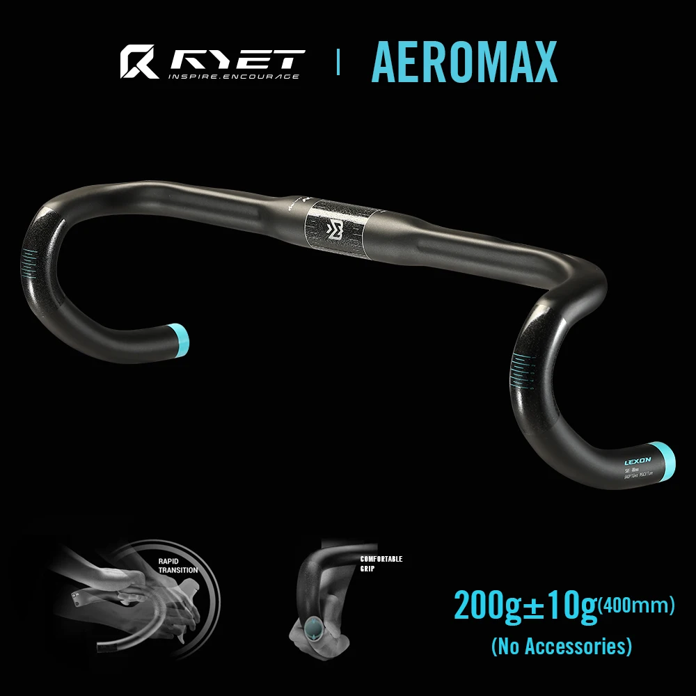 RYET AEROMAX Rennradlenker Carbon DropBar für Fahrradgriffe Rennrad 31,8 mm 400/420/440/460 Vorbau Fahrradzubehör Image