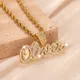 Iced Out Custom Name Necklace Double Layer Personalized Diamond Letter Pendant Stainless Steel Gold