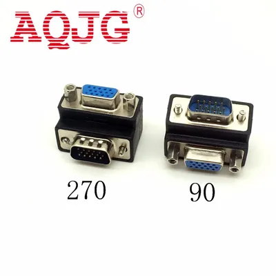 D-Sub 15pin VGA Stecker auf Buchse Konverter Monitor DB15 VGA RGB HDB Extender 90 90-grad-anschluss