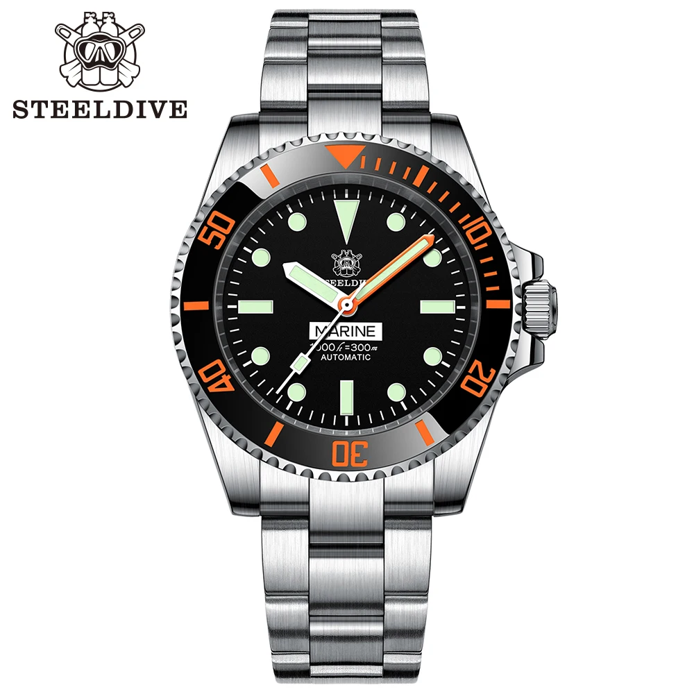 Steel dive sd1954c wasser geist uhr männer nh35 keramik lünette c3 leuchtendes saphirglas automatische mechanische taucher uhren herren Image