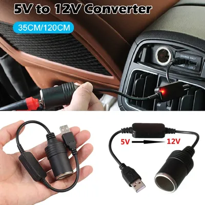 Auto 5V Zu 12V Power Converter Step Up USB Stecker Zu Zigarette Leichter Weibliche Adapter Power Kabel für Dash Cam Auto Zubehör