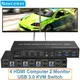 4 Port HDMI USB 3.0 KVM Switch 4X2 Dual Monitor 4K@60Hz Extended Display DP KVM Switch 4 In 2 Out