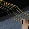 Vnox Basic Thin Snake Box Singapore O Chain Necklaces for Women Gold Color Stainless Steel Choker