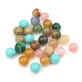 Natural Stones No Hole Half Hole Beads Charms Round Loose Beads for Jewelry Making DIY Hollow Locket