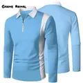 New Autumn Trend Men's Fashion Lapel Shirt Casual Sport T-shirt Tops Men Clothing Yoga Long Sleeve