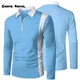 New Autumn Trend Men's Fashion Lapel Shirt Casual Sport T-shirt Tops Men Clothing Yoga Long Sleeve